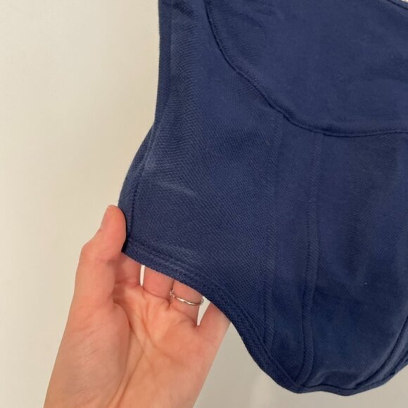 NEW NWT VS PINK VICTORIA'S SECRET Cinched Piqué Corset Top Navy Blue Crop Top L - Picture 10 of 16